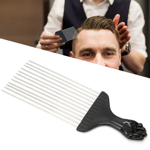 Ammattimainen Metal Hair Pick Detangle Salon Parturi Pick Comb hiusten muotoilutyökalu