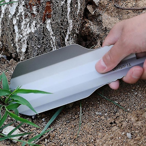 Ultralätt ryggsäcks-toalett-spade i ren titan, kompakt utomhus-bajsspade, Hfmqv