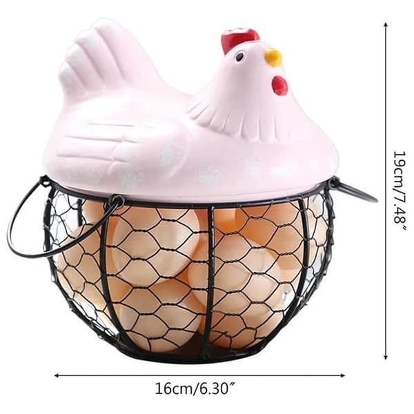 Eggholder - Eggstativ - Eggkurv - Eggoppbevaring - Eggboks - Eggoppbevaring - Fruktkurv i metall - Svart