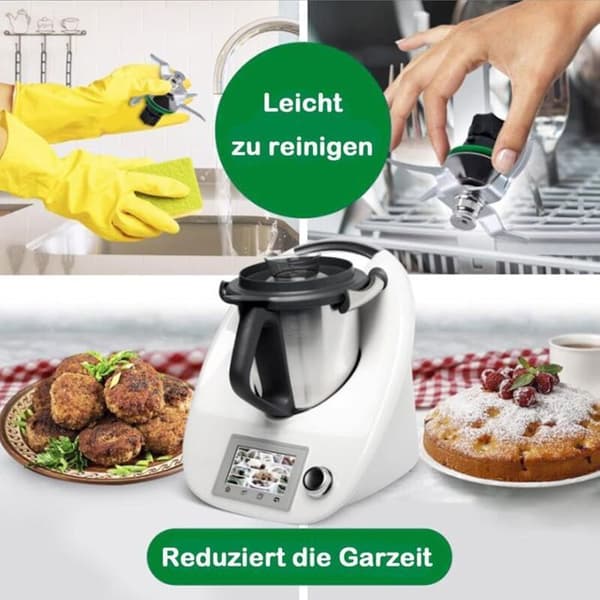 Foodprocessor-blandeblad - LUSKYKA® - Rustfrit stål - Fire skarpe blade