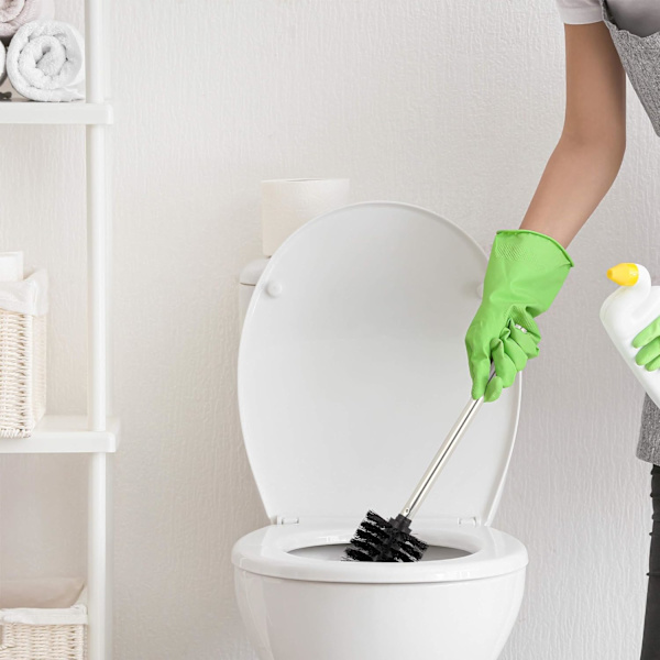 Toalettbørstehoder, sett med 9, pakke med WC-børster, plast, 12 mm gjenger, D: 7 cm