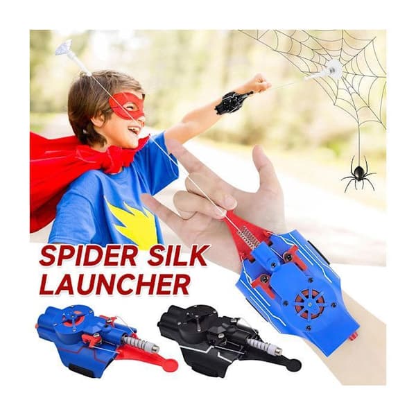 ®RisingFF Spider Web Shooter, ægte brandreb-udskyder, håndledslegetøj, rollespil, sort