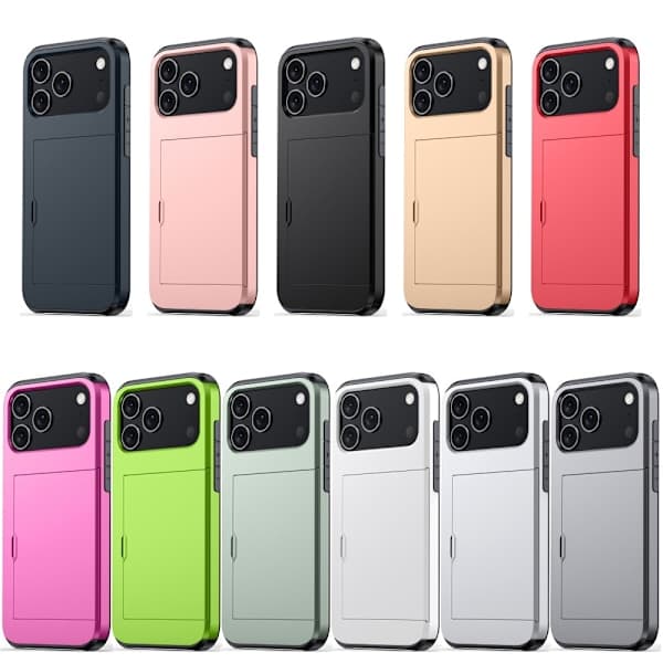 iPhone 17 Pro mobildeksel med kortholder. (iPhone 17Pro)