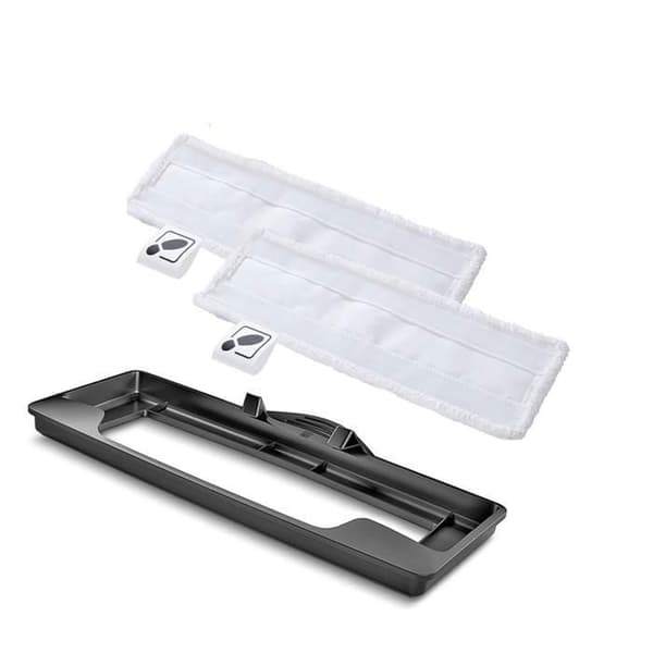 Set med 2 mikrofiberdukar för Kärcher EasyFix + mattglidarfäste för Kärcher EasyFix SC2, SC3, SC4, SC5