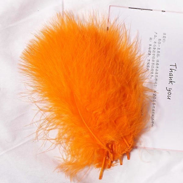 50 kpl Pörröisiä kalkkunan marabu-höyheniä 10-15 cm, kalkkunan höyhenkoristeet koruihin, vaatteisiin, hääsulkiin, tee-se-itse-askarteluihin 50 Orange Cashmere