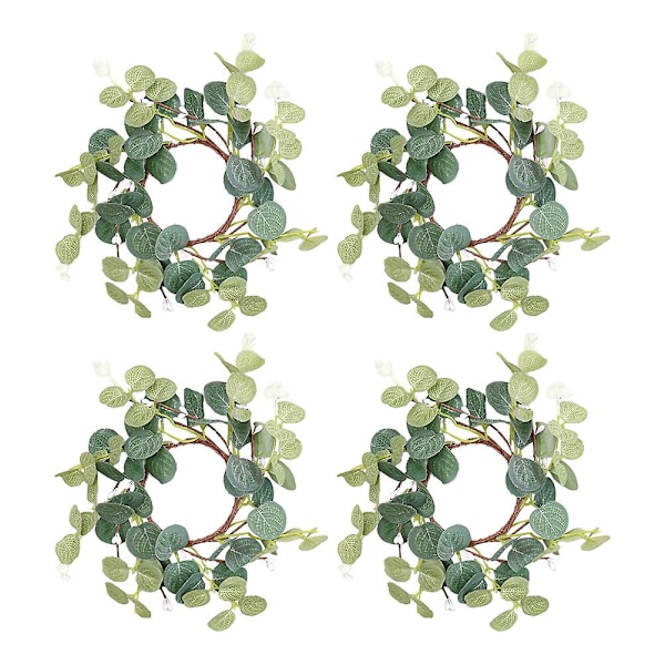 4 stk. Lyseringe til søjler Eucalyptus Krans Lyseringe Bryllupsfest Lyseringe