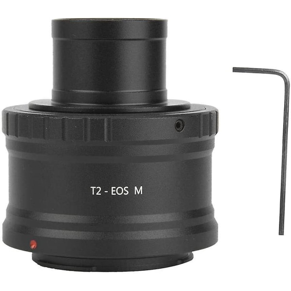 Teleskopobjektiv kameraadapter, T2-eos M 1,25 tommer aluminiumslegering monteret linseadapterring til Eos monteret kamera Astrofotografi tilbehørsort 2 stk.