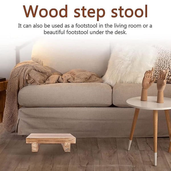 Srbtv-trästegspall för vuxna, sängpall för höga sängar, kök, badrum, garderob, Great Wood Step S