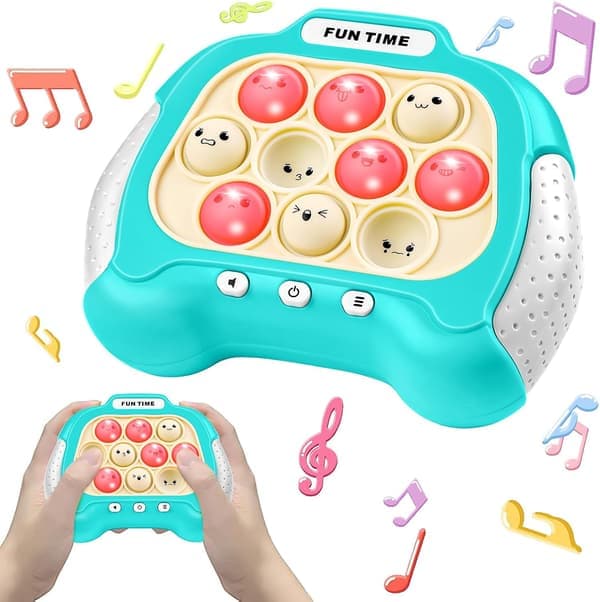 2 Sinistä Pop it -elektronista lelua lapsille ja aikuisille, Pop Fidget it -valo