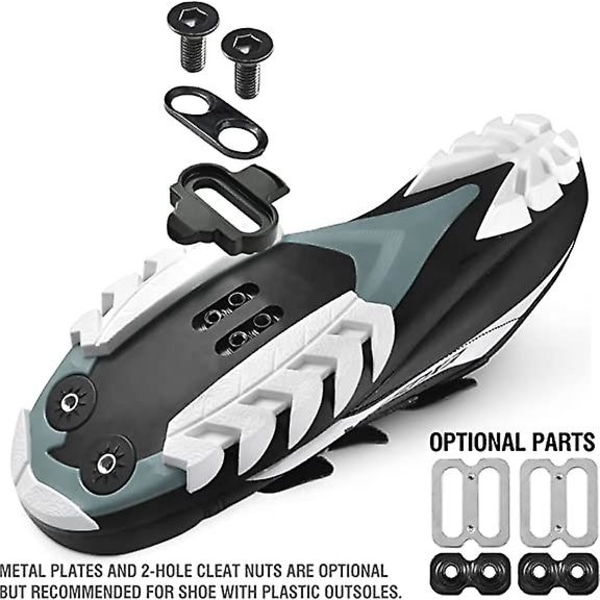 Sykkelklosser - klosssett for innendørs sykling, utendørs landeveissykling, terrengsykling, designet for kvinner og menn Spinning Clipless Cycle Shoe Black1pair