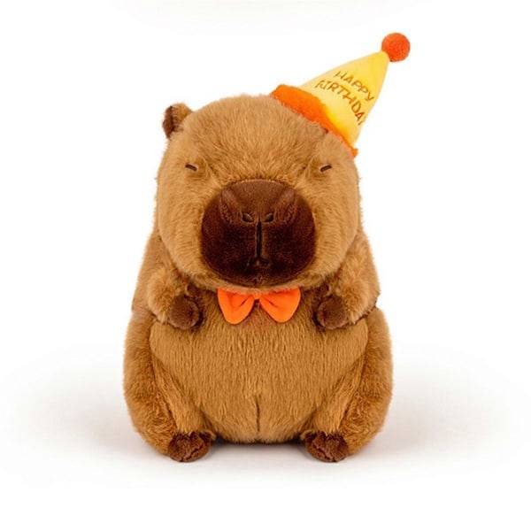 Capybara Plysjdukke Søt Anime Fluffy Leke Kawaii Plysj Happy Birthday Dukke Gave til Kjæreste Myke Kosedyr