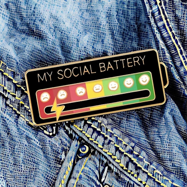 Social Battery Pin - 7 Dagar i Veckan Emalj Mood Pin, Funktionell Estetisk Brosch