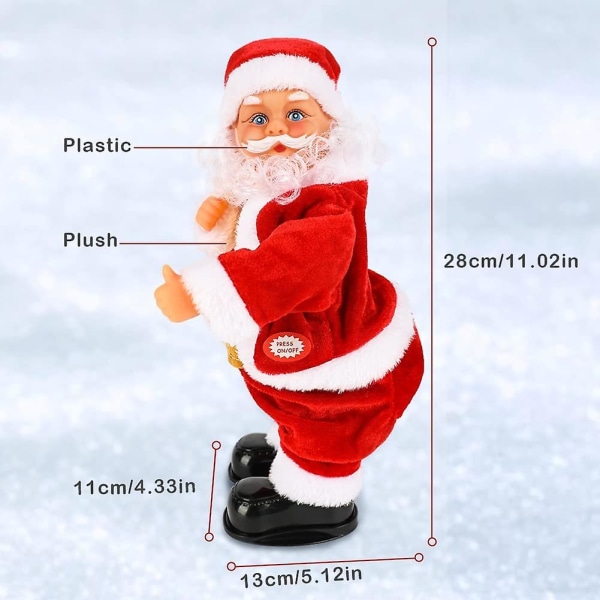Elektrisk swing Hip Santa, musikalsk Santa Legetøj Batteridrevet sang- og dansende julemandslegetøj Perfekt