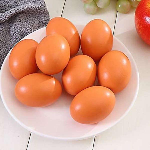 Hönsägg Falska Hönsägg Set Trä Falska Ägg Hjälp Läggande Höns Gård Verktyg Fjäderfä Bo Dummy 6 Stycken