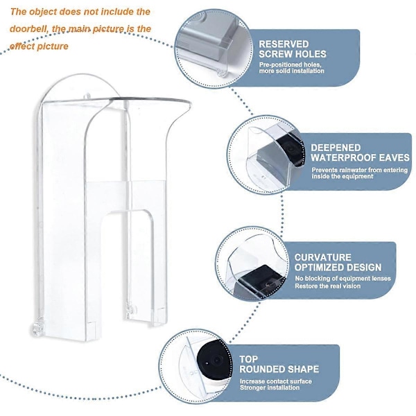 Transparent Plast Dörrklocka Regnöverdrag Passar Ring Modeller Dörrklocka Vattentät Skydd Shie