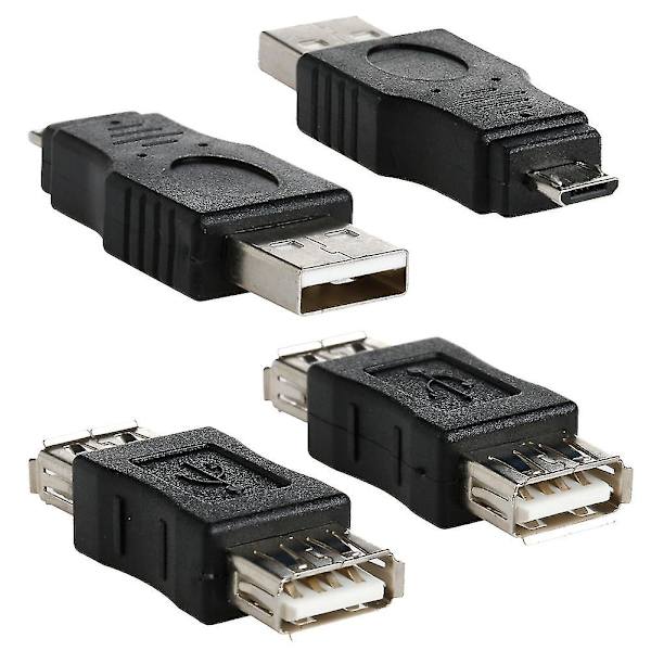 10 stk. Mini-konverter USB-han til hun Micro USB-stikadapter