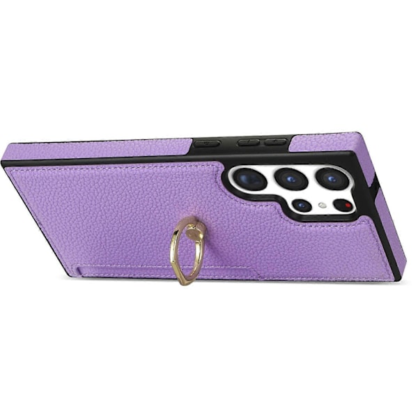 Samsung Galaxy S24 Ultra -puhelimen suojakotelo PU-nahkaa + TPU-rengaspidike Multicolor Style F