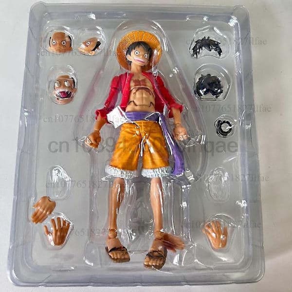 One Piece Shf Monkey D Luffy Gear 5 NIKA Actionfigur ONE PIECE Luffy Figur Rörlig Led Samlarobjekt Modellleksaker Julklapp A utan låda no box