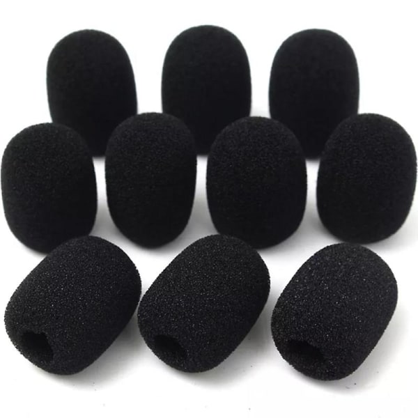 100 stk. Mikrofon Headset Grill Vindskærm Svampe Skum Sort Mikrofon Dæksel 30mmx8mm