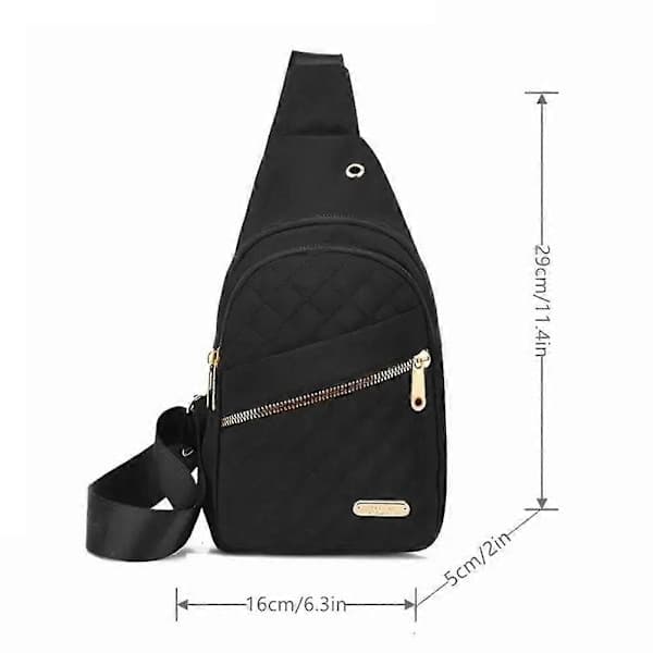 Stöldskydd Slingväskor för Kvinnor Lätta Ryggsäckar Crossbody Väskor Bröstväska Utomhusryggsäck Svart Black