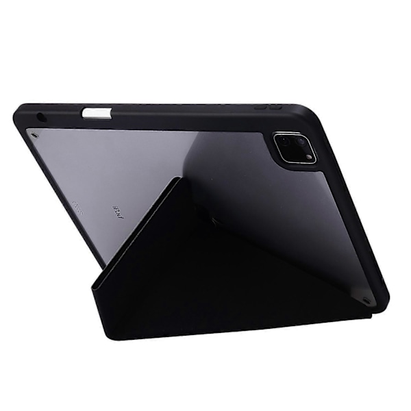Fodral för iPad Pro 12,9-tum (2021)/(2020)/(2018) Surfplatta Auto Wake/Sleep Origami Ställ PU Läder + Akrylskydd Black