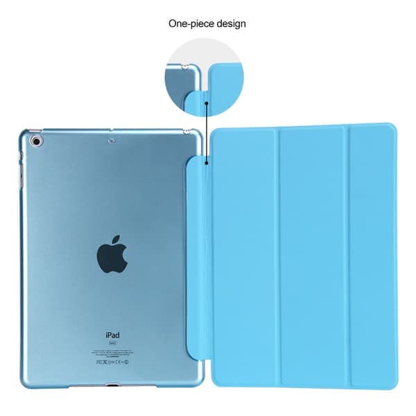 iPad 6/Air 2 PU Tri-fold PC Transparent Deksel - Rosegull, Beskytt din iPad med stil og funksjonalitet
