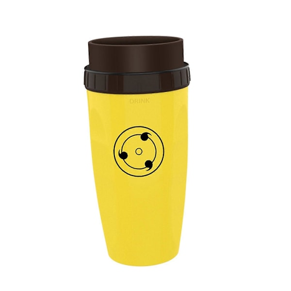 Bärbar Coverless Twist-mugg med isolerad kaffekopp i rostfritt stål Yellow wheel