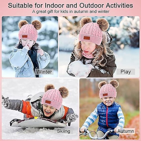 Varm Halsduk, Vantar och Hatt Set för Barn, Toddler Vinter Stickad Halsvärmare Baby Vantar Hatt, Vintertillbehör Set 3-Delar 1-6 År