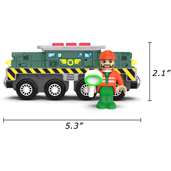 Trætogsbane legetøjstog, grøn tank batteridrevet lokomotiv med magnetisk tog