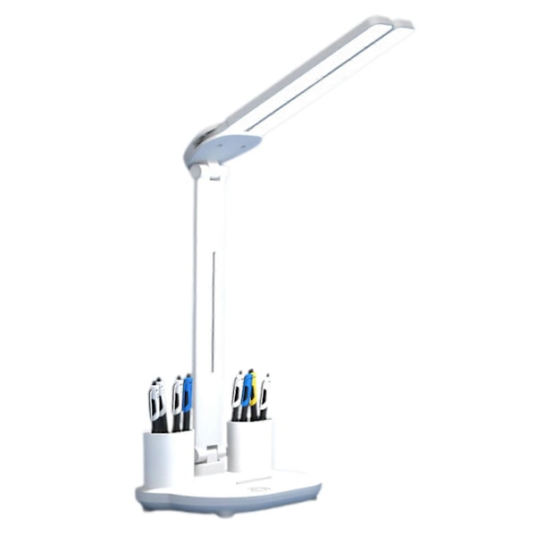 LED Skrivebordslampe med Penneholder/Digital Klokke Multifunksjonell Skrivebordslampe for Husholdning Barnerom A
