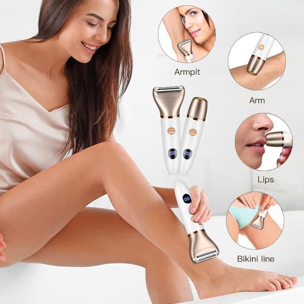 2-i-1 Elektrisk kroppshårstrimmer och rakapparat för kvinnor Black