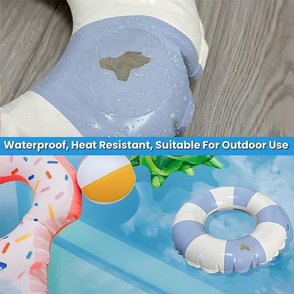 Sæt med 10 selvklæbende PVC pool/spa reparationslapper, 6 cm – til oppustelige genstande