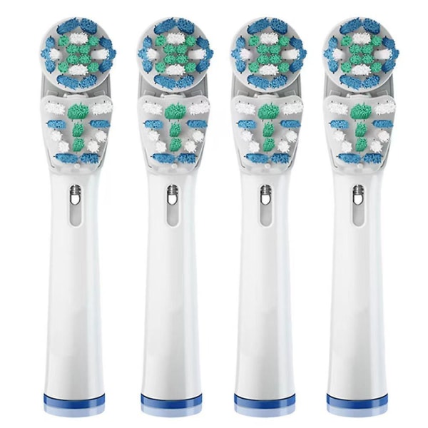 Pakke med 4 erstatningsbørster for elektriske tannbørster som fjerner plakk