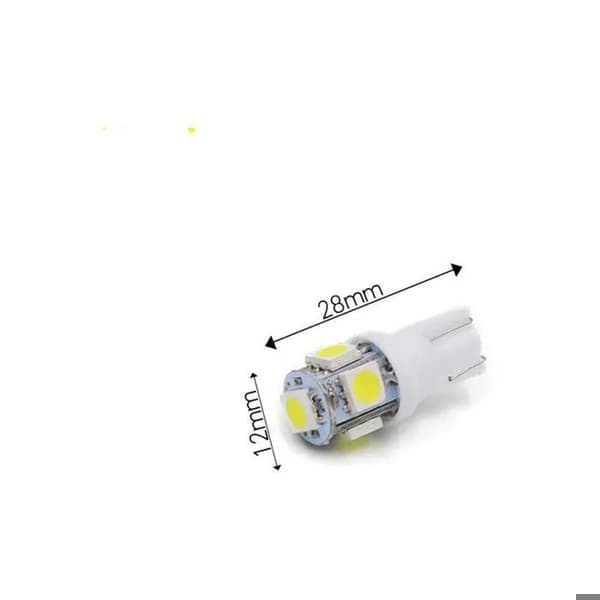 10-pack - Vit T10 W5W LED billampa