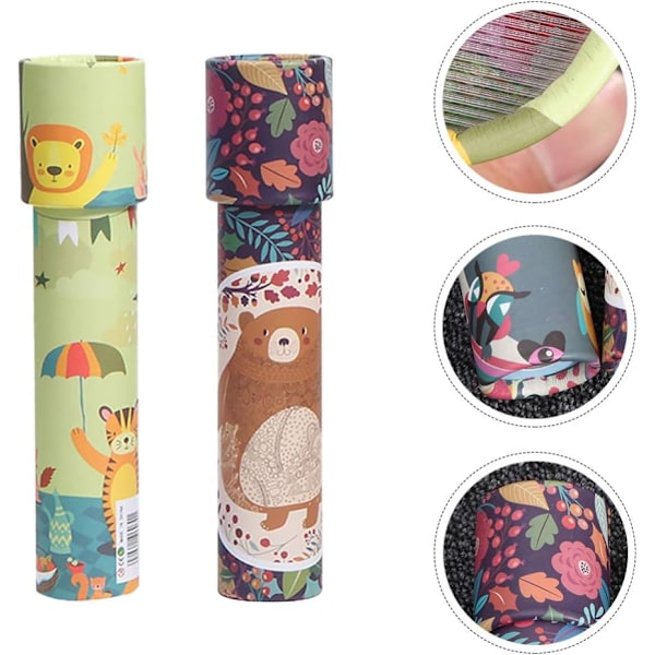 2 kpl Klassinen Kaleidoskooppi Taika Kaleidoskooppi Lelut Hauskat Opetuslelut Syntymäpäivälahja Pojille ja Tytöille (Satunnainen Tyyli)