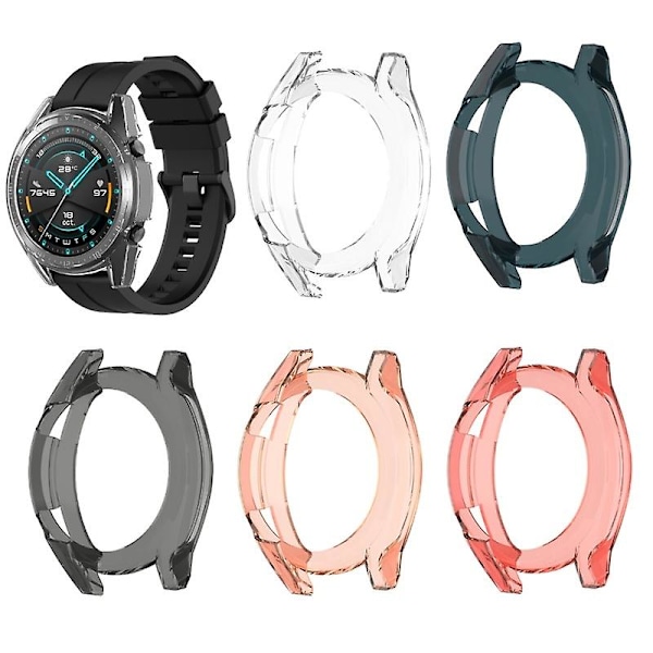 42/46mm TPU Smart Watch Bumper Case Protective Cover Shell för Huawei Watch GT 2 Transparent White 46mm