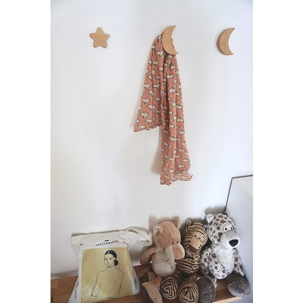 Lasten seinäkoukku Puinen seinäkoukku seinään ripustettava naulakko laukkupyyhkeille ja päällysvaatteille skandinaavinen sisustus (2 kpl)