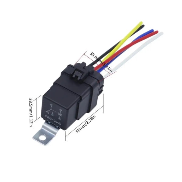 Bilrelé for bil - Vanntett relé 12V DC relé og sikringsblokk med relé Universal vanntett sett for bil - 24V 5 pins