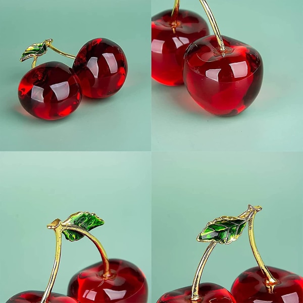 Krystall Fruktdekor Krystaller Chili Kirsebær Simulering Håndverk Hjem Dekor