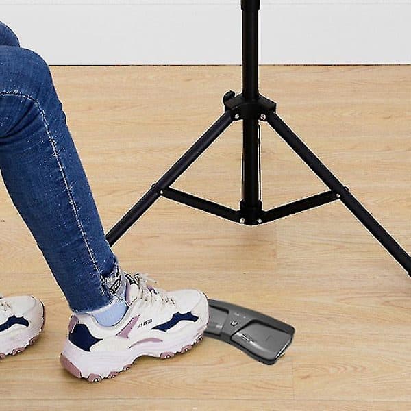 Bluetooth-kompatibel sidevender intelligent trådløs kontrol Abs fodpedal musik (1 stk, sort) Th