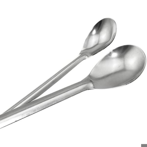 Sæt med 2 spatler i rustfrit stål – dobbeltendet (ske og spatel) – 20 cm / 30 cm
