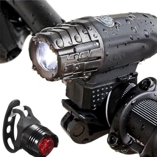 USB oppladbar LED sykkellykt, sykkel frontlys + baklys sett