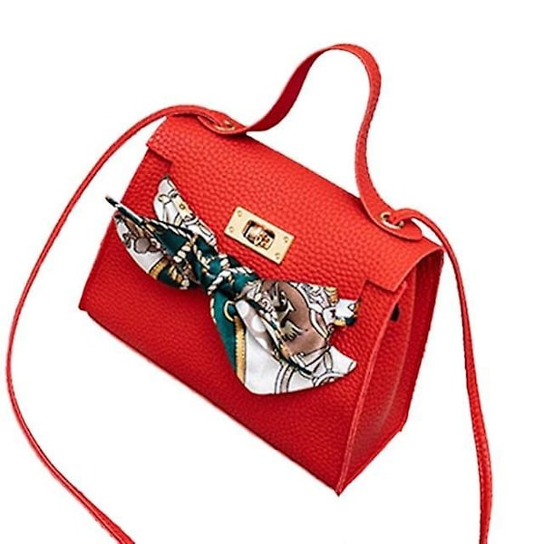 Dam Handväska i PU-läder, Axelremsväska - Dam Crossbody Väska Tote Satchel Plånbok Red