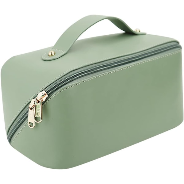 Kosmetisk taske rejsetaske, stor kapacitet højkvalitets hudpleje makeup taske og toilettaske med håndtag, Dame vandtæt toilettaske (lysegrøn)