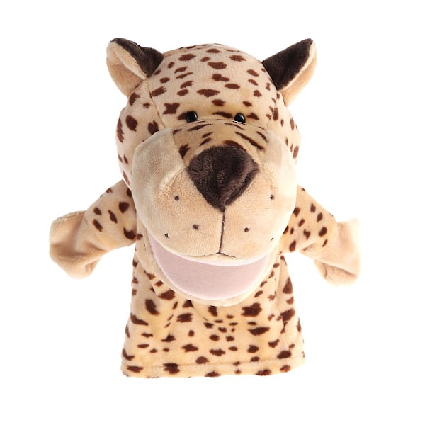 Adorable Plush Hand Puppet Leopard Zoo Friends Animals Educational Puppets Dolls Cartoon Leopard