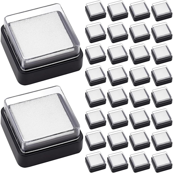 30 stk tomme blekkputer uten blekk, mini fingeravtrykkssvamp, blekkputer i svart, hurtigtørkende skumputer uten blekk for fargerik blekkpåfylling, maling, DIY