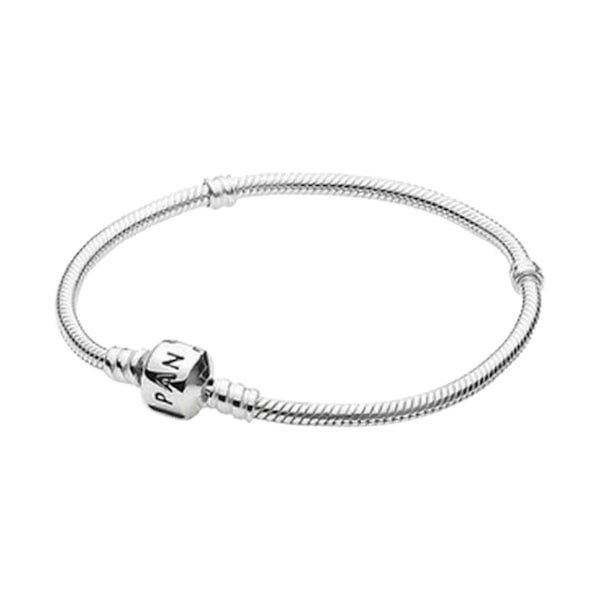 Sydänlukko Käärmeketju Hopearannekoru Naisille Ja Miehille, Retro Ja Luova Lahja Silver A2-21cm