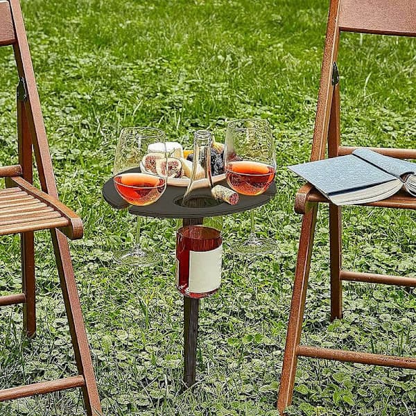 Strandbord, picnic vinstativ, foldbart bærbart vinbord, foldbart