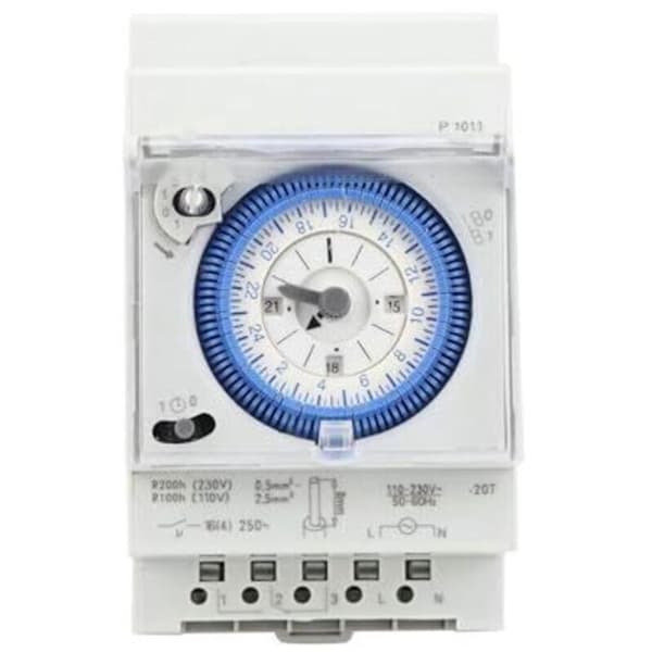 Mekanisk pooltimer - LUSKYKA® - 15-minuters programmering - 24-timmars cykel