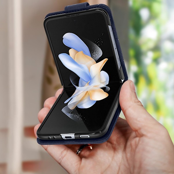 Folio-deksel til Galaxy Z Flip 4 med magnetisk klaff, marineblå Bleu Nuit